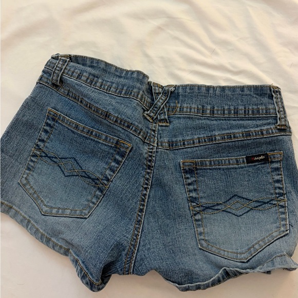 Angels Blue Jean Shorts with Floral Embroidery - Picture 2 of 4